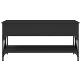 ZNTS Coffee Table Black 100x50x50 cm Engineered Wood and Metal 845356