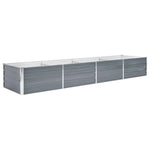 ZNTS Garden Raised Bed Galvanised Steel 320x80x45 cm Grey 44846