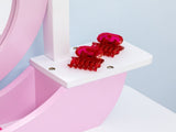 Kids Dressing Table Set, with Mirror, Stool, for Ages 3-6 Years - Pink T3398P422145