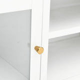 TV Cabinet White 90x30x44 cm Steel and Glass 336056