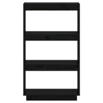 Book Cabinet/Room Divider Black 60x35x103 cm Solid Wood Pine 810868