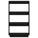 Book Cabinet/Room Divider Black 60x35x103 cm Solid Wood Pine 810868