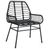 Garden Chairs 2 pcs Black Poly Rattan 369091