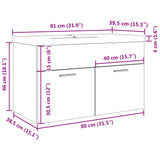 Bathroom Sink Cabinet with Built-in Basin Concrete Grey 3324859