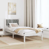 Bed Frame with Headboard Light Grey 90 x 200 cm Solid Pine Wood 878218