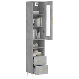 Highboard Concrete Grey 34.5x34x180 cm Engineered Wood 3199293
