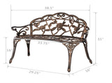 38.5" Cast Aluminum Outdoor Courtyard Decoration Park Leisure Rose Chair 40411767