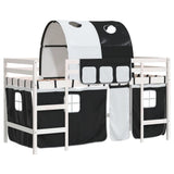 Kids' Loft Bed with Tunnel without Mattress White&Black 90x200cm 3206994