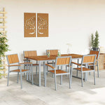 Garden Dining Set 7 pcs Grey and brown 180 x 90 x 75 cm 3284356