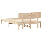 Bed Frame with Headboard Natural 140 x 190 cm Solid Pine Wood 872110