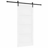 Sliding Door 93 x 211 cm Engineered Wood White and Black 3449913