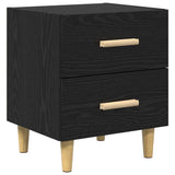 Bed Cabinet Black Oak 40 x 35 x 47.5cm Engineered Wood 880553