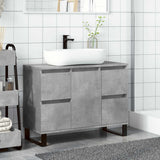 Bathroom Sink Cabinet Concrete Grey 80x33x60 cm Engineered Wood 857237