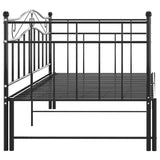 Pull-out Sofa Bed Frame without Mattress Black Metal 90x200 cm 324782