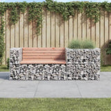 ZNTS Garden Bench with Gabion Basket Solid Wood Douglas 3196243