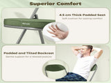 Set of Four Folding Corduroy Seat Chairs - Green T3398P377924