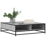 ZNTS Coffee Table Grey Sonoma 100x100x30 cm Engineered Wood and Metal 848777