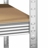 Corner Shelf with Shelf Silver 90 x 90 x 198 cm Engineered Wood 42002772