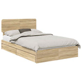 Storage Bed with Drawer Sonoma Oak 120 x 190 cm Engineered Wood 3412299