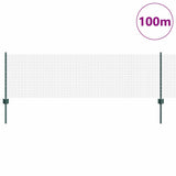 Welded Wire Fence with Posts 100 x 0.6 m PVC-Coated Steel Green 3336537
