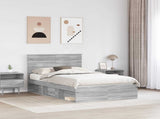 Bed Frame Grey Sonoma 135 x 190 cm Solid Pine Wood 3409368