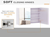 Mirror Cabinet, Wall Mount Bathroom Storage Cabinet with Adjustable Shelf, Double Door Cupboard, 70 T3398P329567