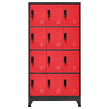 Locker Cabinet Anthracite and Red 90x45x180 cm Steel 339817