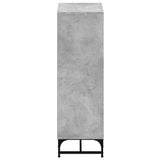 Highboard with Glass Doors Concrete Grey 35x37x120 cm 836563