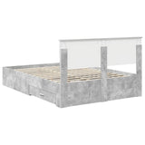 Bed Frame Concrete Grey 140 x 190 cm Engineered Wood 3410898