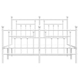 Metal Bed Frame without Mattress with Footboard White 150x200cm 353606