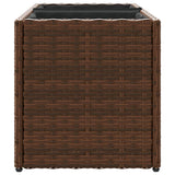 Garden Planters with 2 Pots 2 pcs Brown 72x30x32 cm Poly Rattan 3210529