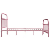284513 Bed Frame without Mattress Pink Metal 140x200 cm