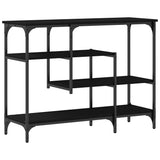 Console Table with Shelf Black oak 100 x 35 x 75 cm 863561
