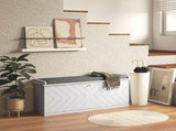 10-Shoe Storage Bench, with Padded Top Seat - White/Grey T3398P344765