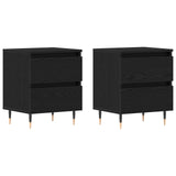 ZNTS Bedside Cabinets 2 pcs Black Oak 40x35x50 cm Engineered Wood 863467