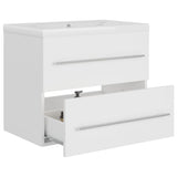 Sink Cabinet with Built-in Basin White Engineered Wood 3099041