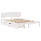 Bed Frame with Drawers without Mattress White 120x190 cm Small Double 3301973