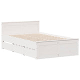 Bed Frame without Mattress with Headboard White 120x190 cm Small Double Solid Wood Pine 3308784