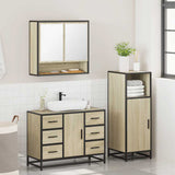 3 Piece Bathroom Furniture Set Sonoma Oak Engineered Wood 3300991
