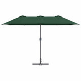 Garden Parasol Green 370 x 197 x 239 cm Polyester and Aluminium 42003368