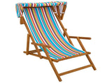 Deck Chair 2 pcs 3 Position Solid Eucalyptus Wood Multicolour 3407810
