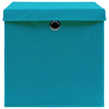 ZNTS Storage Boxes with Lids 10 pcs Baby Blue 32x32x32 cm Fabric 288376