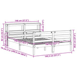 Bed Frame with Headboard without Mattress White 140x200 cm 3305944