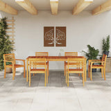 Garden Dining Set 9 pcs Brown Solid Acacia Wood 3375668