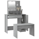 Dressing Table Set with LED Grey Sonoma Engineered Wood 3114121