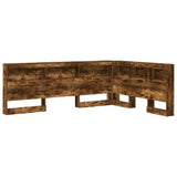 Storage Headboard with Shelf Smoked oak 135 cm Engineered wood 3335553