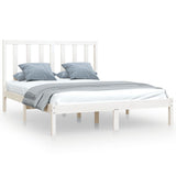 Bed Frame without Mattress White Solid Wood Pine 140x190 cm 3105141