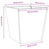 ZNTS Garden Planter White 40x40x40 cm Steel 851054