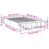 Bed Frame without Mattress Sonoma Oak 120x200 cm 3280575