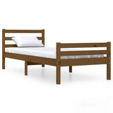 Bed Frame without Mattress Honey Brown Solid Wood 75x190 cm Small Single 814782